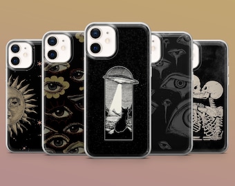 Dark Aesthetic Phone Case Gothic Cover for iPhone 15, 14, 13, 12, 11, Samsung S24Ultra, S23FE, S22,A15,A54,A25,A14, Pixel 8A,8Pro,7A,7Pro,6A