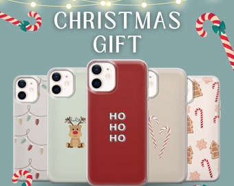 Kerstcadeau telefoonhoesje Raindeer Cover voor iPhone 15, 14, 13, 12, 11, Xr, Samsung S23Ultra, S22, S21FE, A54, A34, A14, Pixel 8,7A, 7Pro, 6Pro