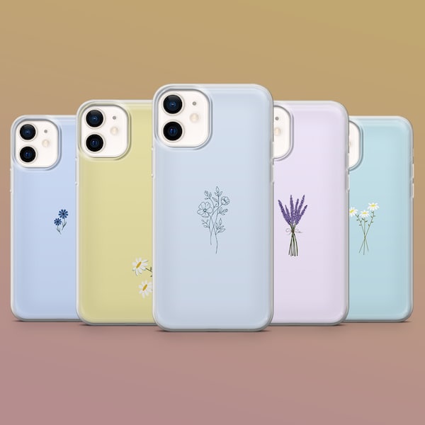 Flower Case daisy minimalistic Case for iPhone 15 14 13 12 11, Samsung S24Ultra, S23FE, S22, A15, A54, A25, A14, Pixel 8A, 8Pro, 7A 7 Pro 6A