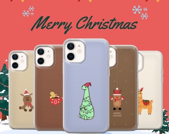 Kerstcadeau telefoonhoesje schattige dierenhoes voor iPhone 15, 14, 13, 12, 11, Xr, Samsung S23Ultra, S22, S21FE, A54, A34, A14, Pixel 8,7A, 7Pro, 6Pro