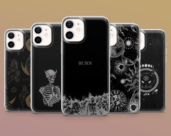 Gothic Dark Phone Case Witch Cover for iPhone 15, 14, 13, 12, 11, Samsung S24Ultra, S23FE, S22, A15, A54, A25, A14, Pixel 8A,8Pro,7A,7Pro,6A