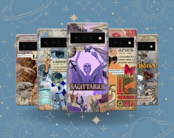 Horoscope Phone Case Astrology Cover for Google Pixel 8A, 8Pro, 7Pro, 7A, 6A, Samsung Galaxy S24, S23Fe, A25, A15, A54, iPhone 15 14 13 12