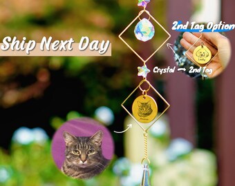 Pet Memorial Ornament: Rainbow Suncatcher Personalization Gift with Pet Portrait