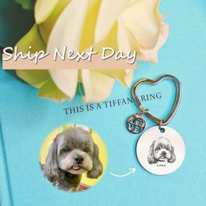 Pet Memorial Keychain Cute Pet Portrait Tag Pet Owner Gift Dog Keychain Cat Keychain