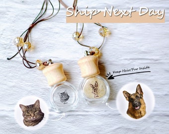 Engraved Pet Memorial Bottle: Hair/Fur Keepsake, Remembrance Ashes Container, Pet Sympathy Gift