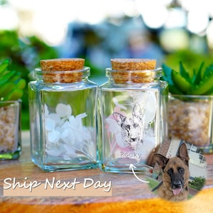 Personalized Pet Memorial Jar: Engraved Fur/Ashes Keepsake