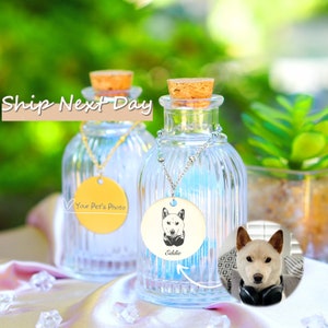 Personalized Pet Memorial Urn: Portrait Engraved Keepsake for Ashes