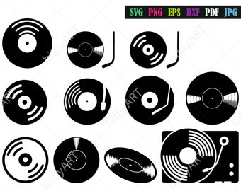 Download Record Silhouette Etsy