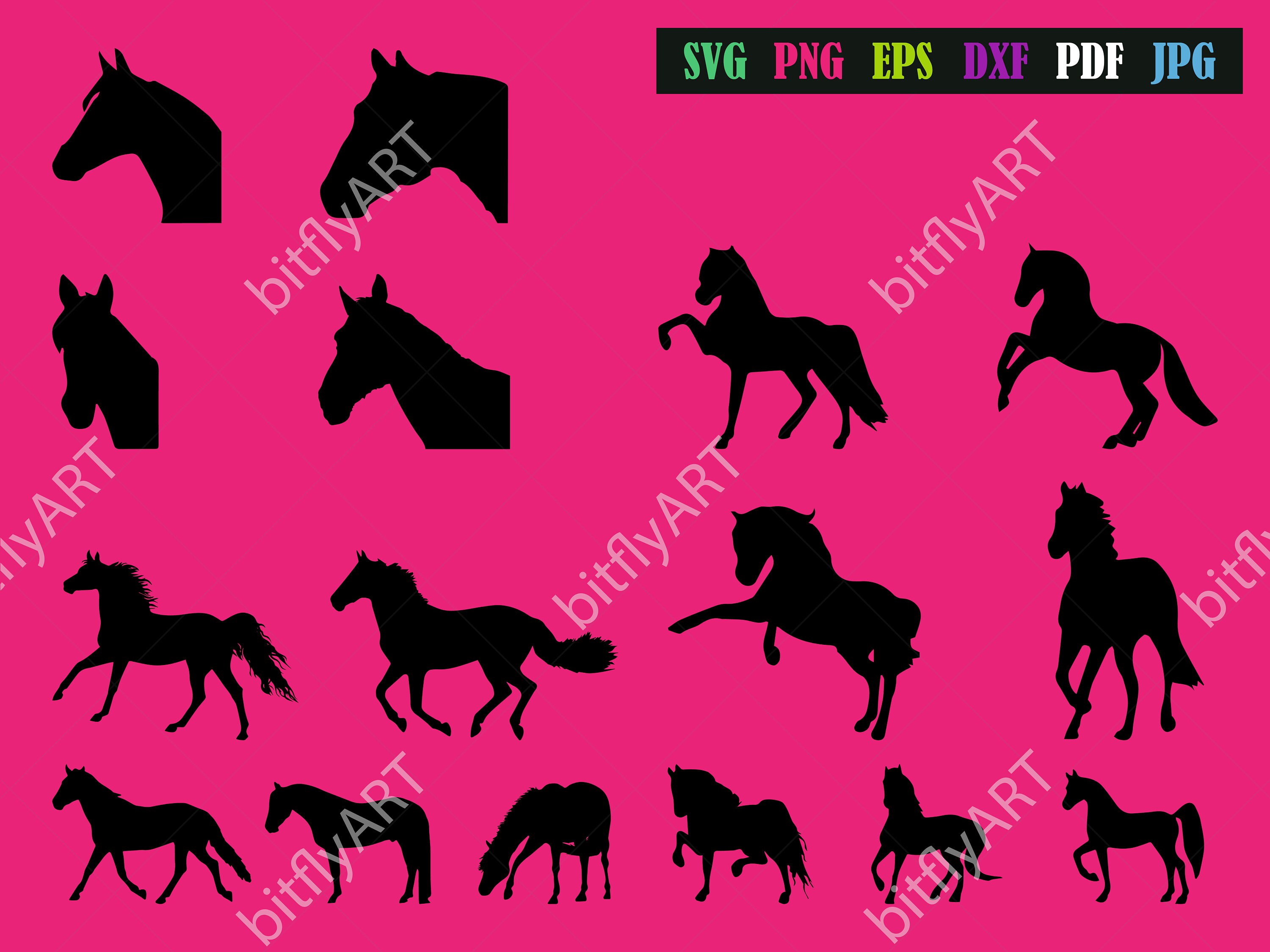 Horses Silhouette SVG Bundle Horse SVG Pack Animals PNG / Clip Etsy