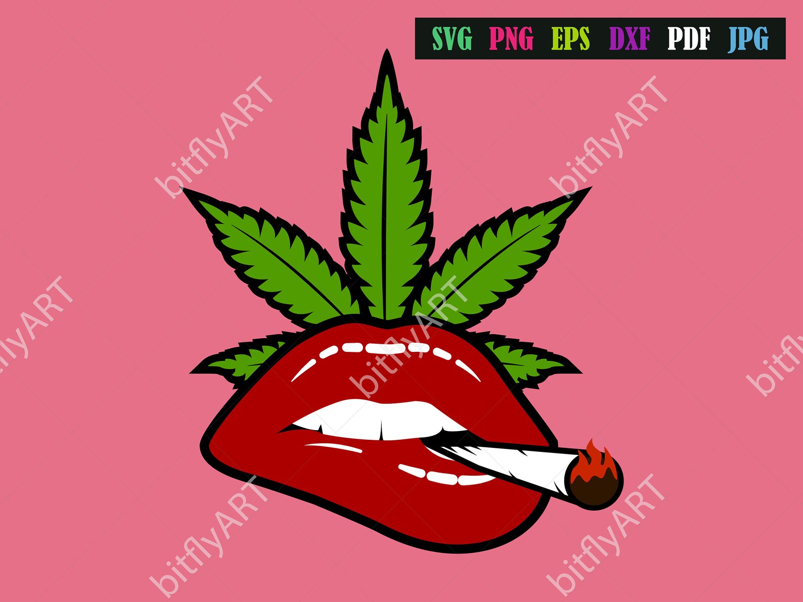 Lips Smoking Weed SVG Girl Lips Cannabis Pot Marijuana PNG EPS Etsy