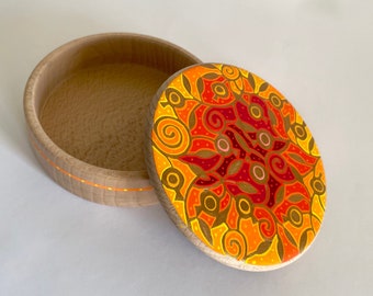 JEWELRY BOX, wooden jewelry box, jewellery boxes, round ring box, rings boxes, trinket box, handpainted jewelry box, Armenian art