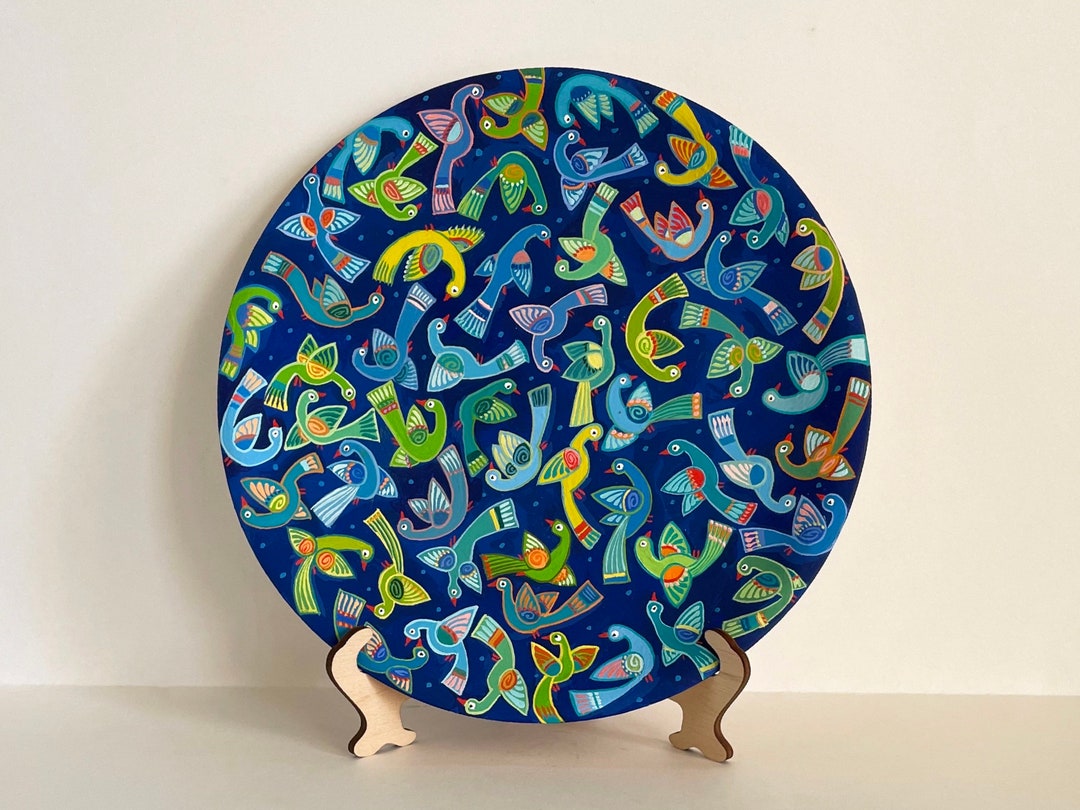 Ceramic Plate, Decorative Plate, Wall Art, Hanging Plate, Wall Plate Painting, Colorful Decor