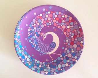 Ceramic plate "Dream", purple plate, ceramic wall art, bright plate, brightcoloured plate, hanging plate, decorative plate, Armenian art