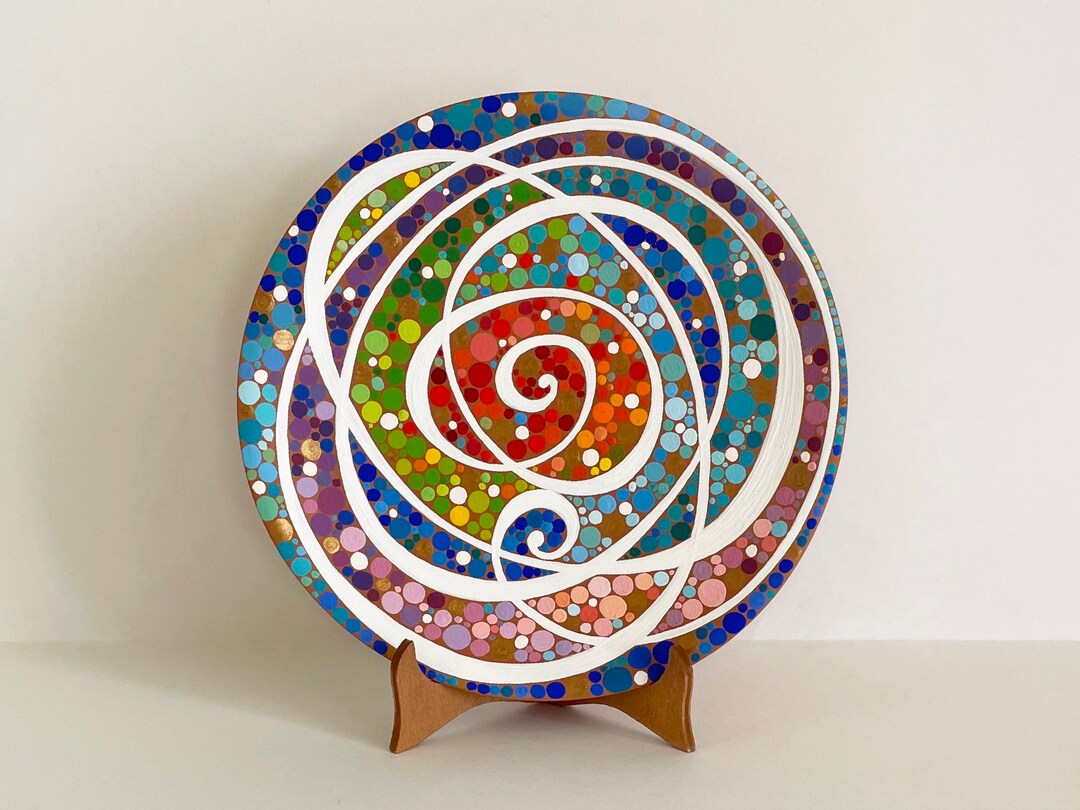 CERAMIC WALL PLATE, Wall Art, Decorative Wall Decor, Large Wall Plate Painting, Birthday Gift