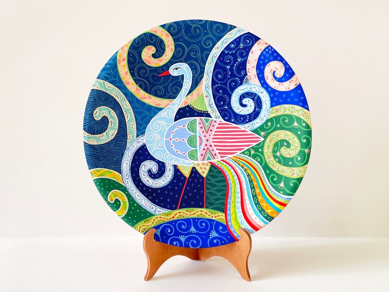 Decorative Ceramic Plate, Small Wall Plate Painting, Modern Ceramics