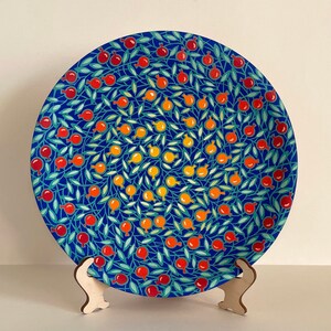 Decorative plate Pomegranates, ceramic wall art, pottery plate, housewarming gift, Arnenian art, Armenian souvenir, wall plate painting image 4