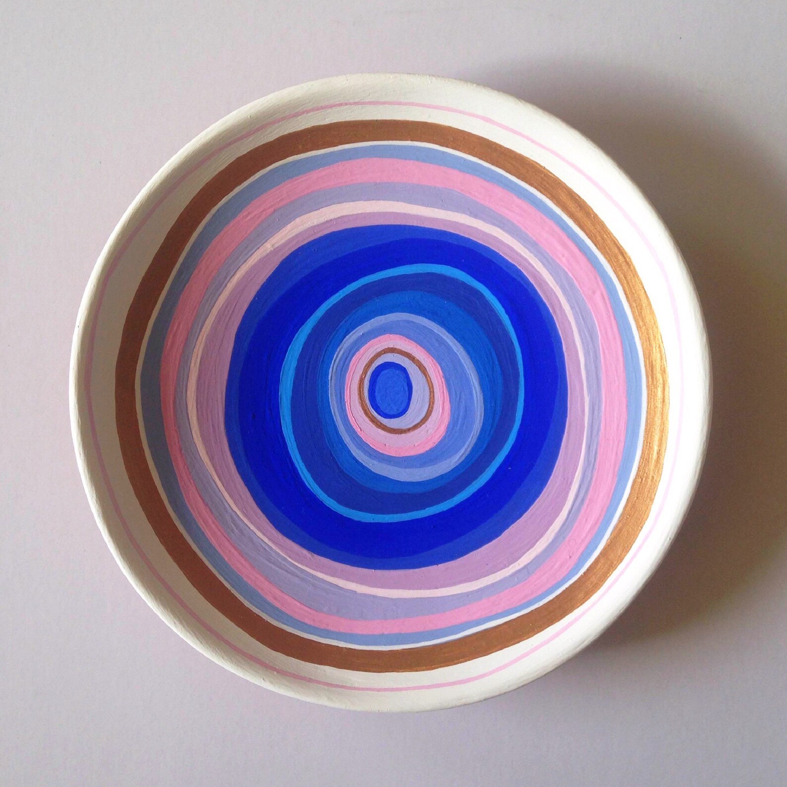 CERAMIC WALL PLATE, Ceramic Wall Art, Large Hanging Plate, Hand Painted