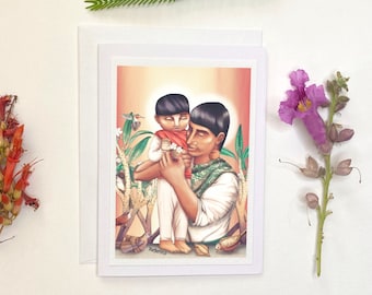 Abrete Corazón Día del Padre Father's Day Greeting Card