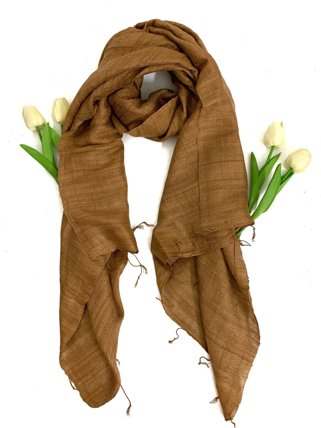 Handmade Raw Silk Scarf Raw Silk Shawl Wrapunisex Scarf Etsy