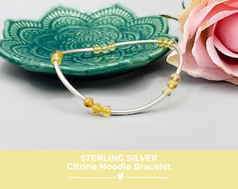 Sterling Silver and Citrine Bracelet, November Birthstone Gift, Handmade Gemstone Jewellery