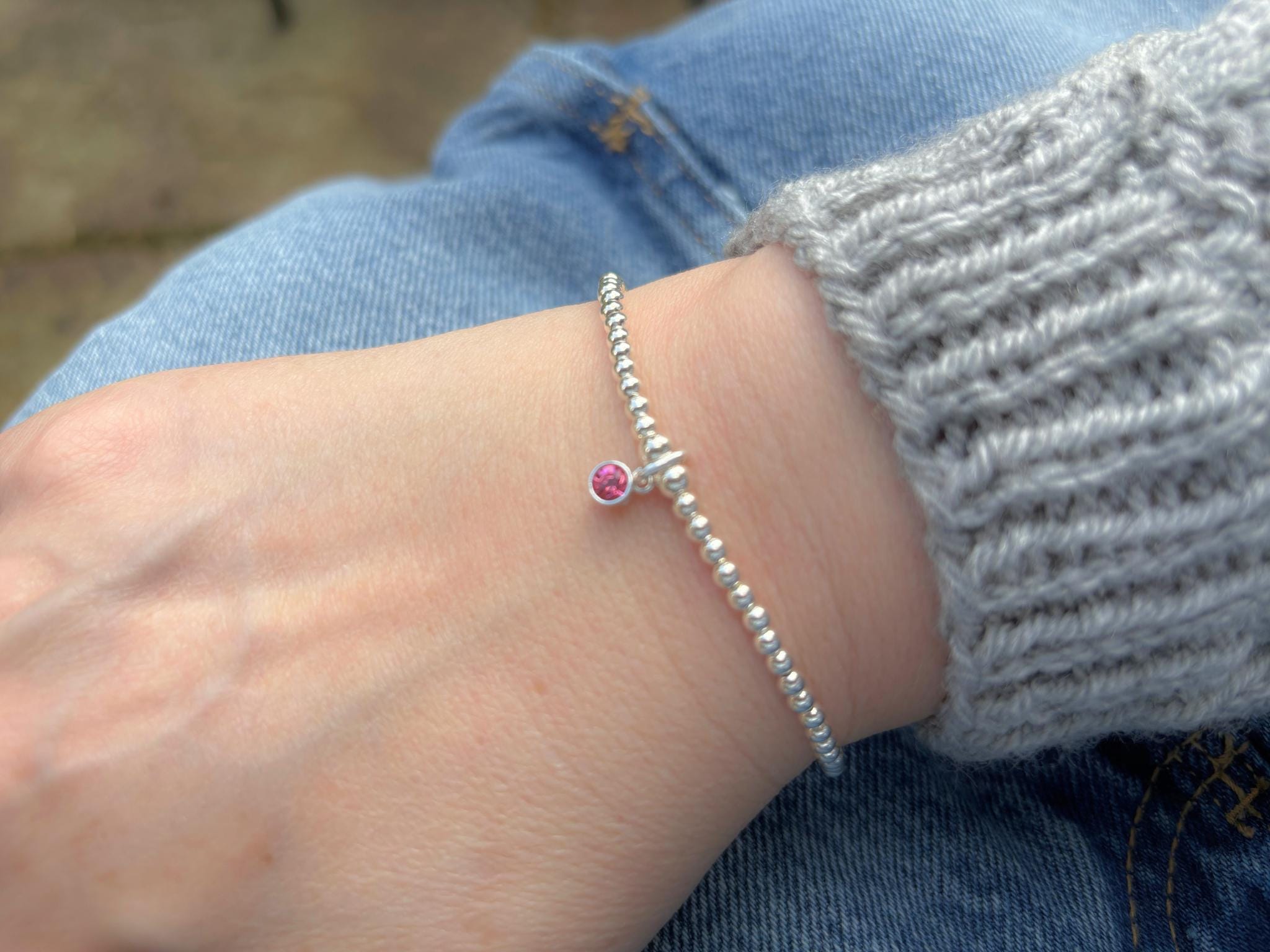 ★rosemont★ SILVER bracelet (October birthstone) RC0350 October Birthstone Silver and Fire Opal Affinity Bracelet