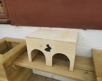 Wooden Rabbit/Guinea Pig Play House with Entrance Arches