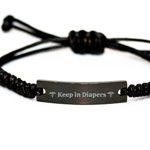 Keep in Diapers  Caduceus Medical Abdl Engraved Rope Bracelet