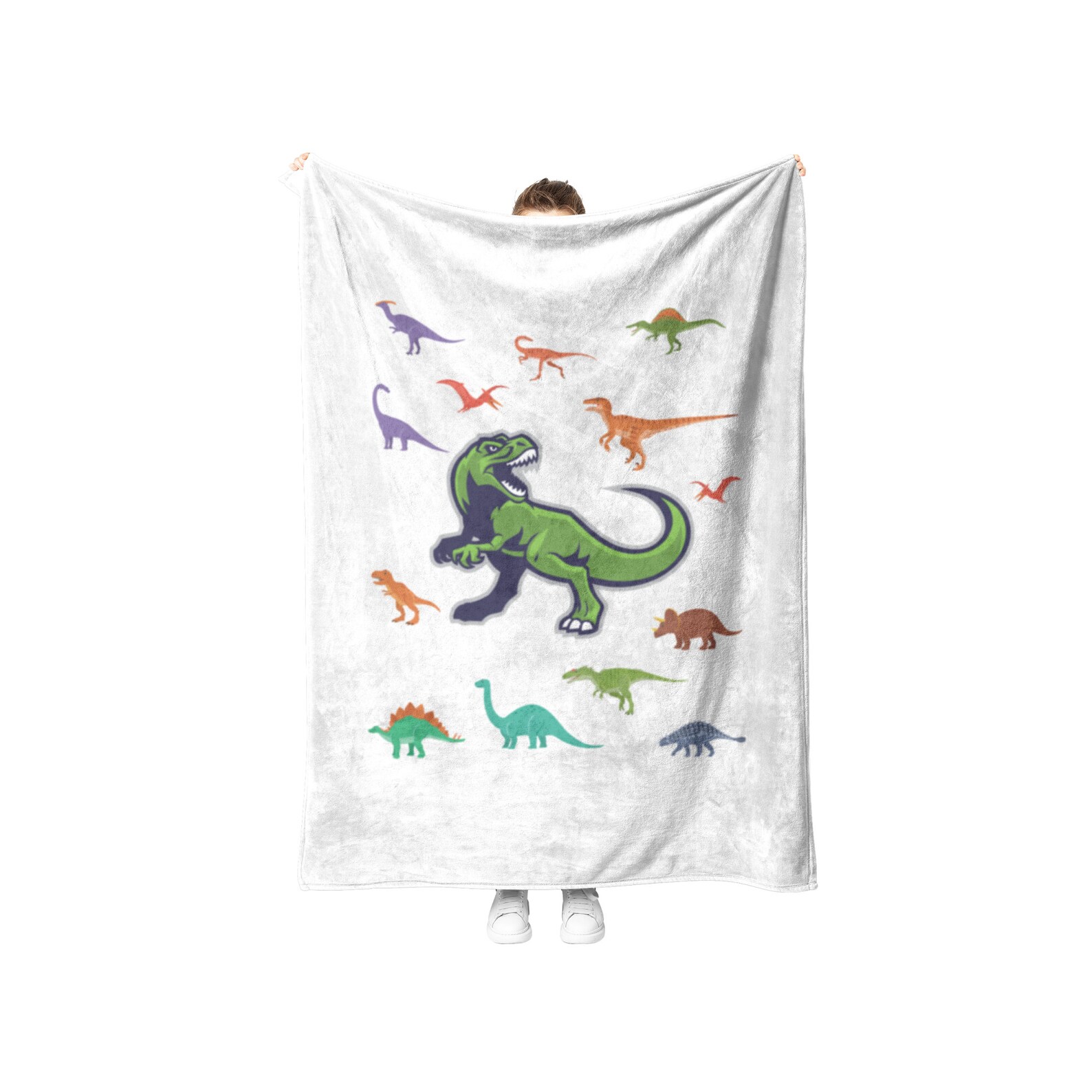 ABDL Dinosaur Print Colorful Rawr Soft Fleece Blanket for Etsy
