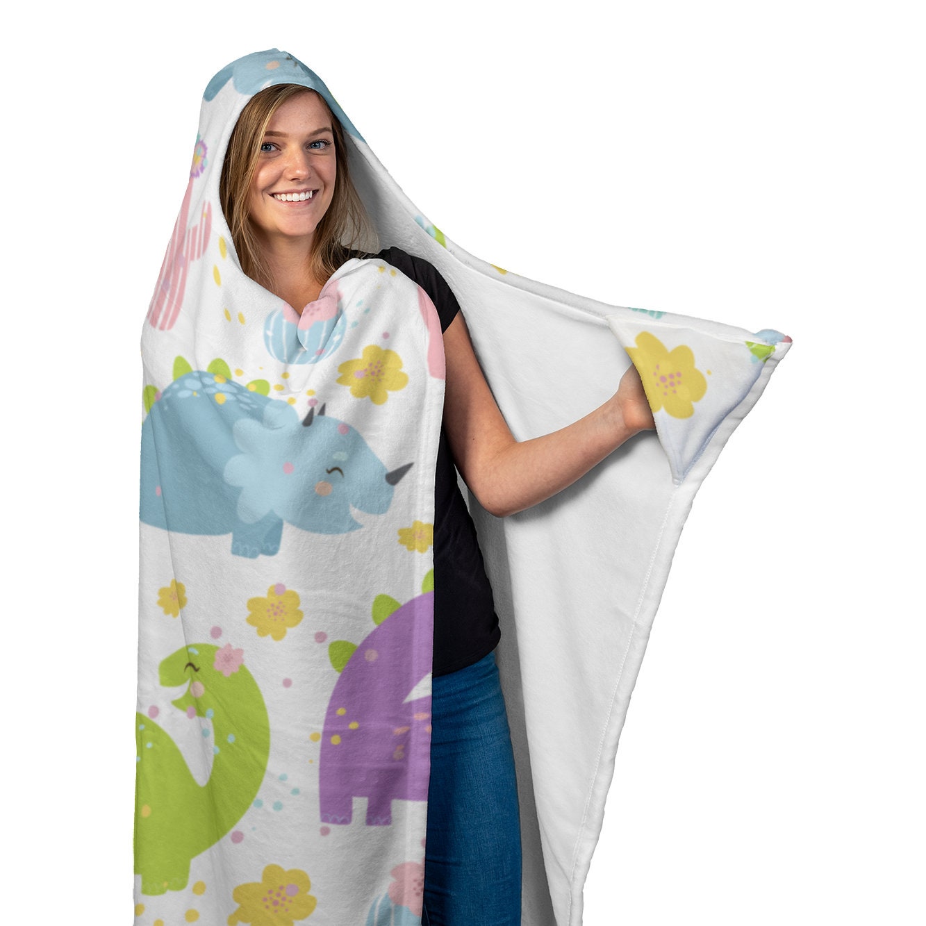 Adult Baby Dinosaurs Graphic Dino Hooded Blanket ABDL Etsy