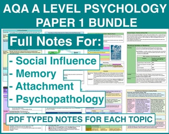 AQA A Level Psychology Paper 1 Bundle