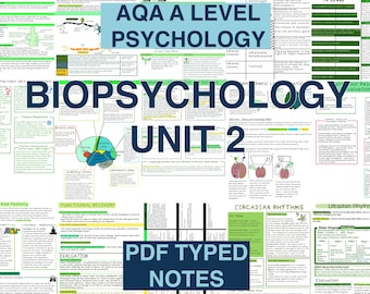 AQA A level Psychology - Biopsychology PDF notes