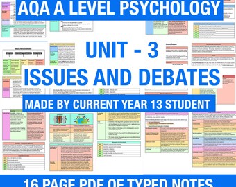Issues And Debates - AQA A Level Psychology Unit 3