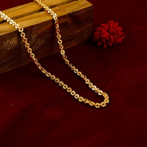 22k Yellow Gold Chain for Men, Chain Necklace, Mens Gold Jewelry, Indian Gold Chain, Gold Necklace Jewelry, Perfect gift