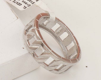925 Sterling Silber Herrenring Designer Silber Band Herren Silberring Geschenk für Ihn Bandring für Männer