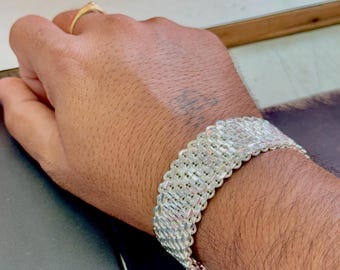 Bracelet en argent massif pour homme Bracelet en argent fait main pour homme