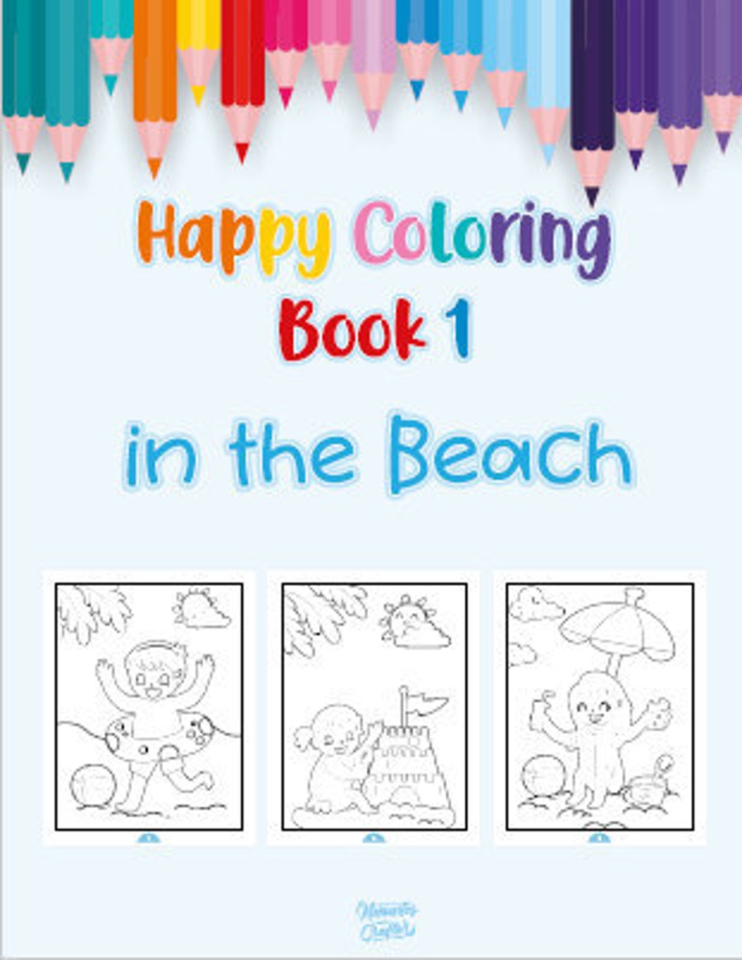 Kids Coloring 12 Pages Beach Day Digital Download - Etsy