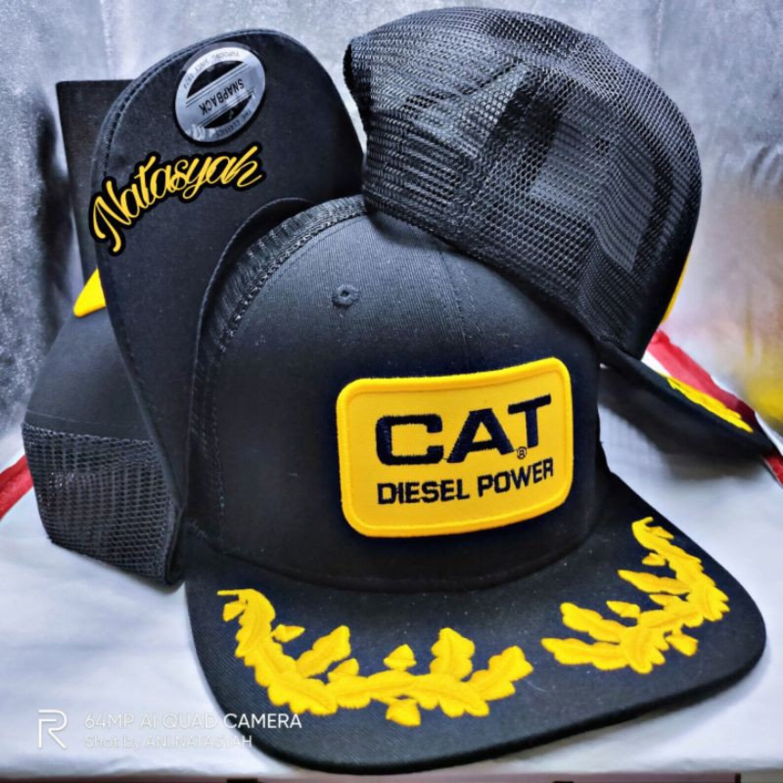 Vintage CAT Diesel Power Embroidered Patch Snapback Hat Black Etsy
