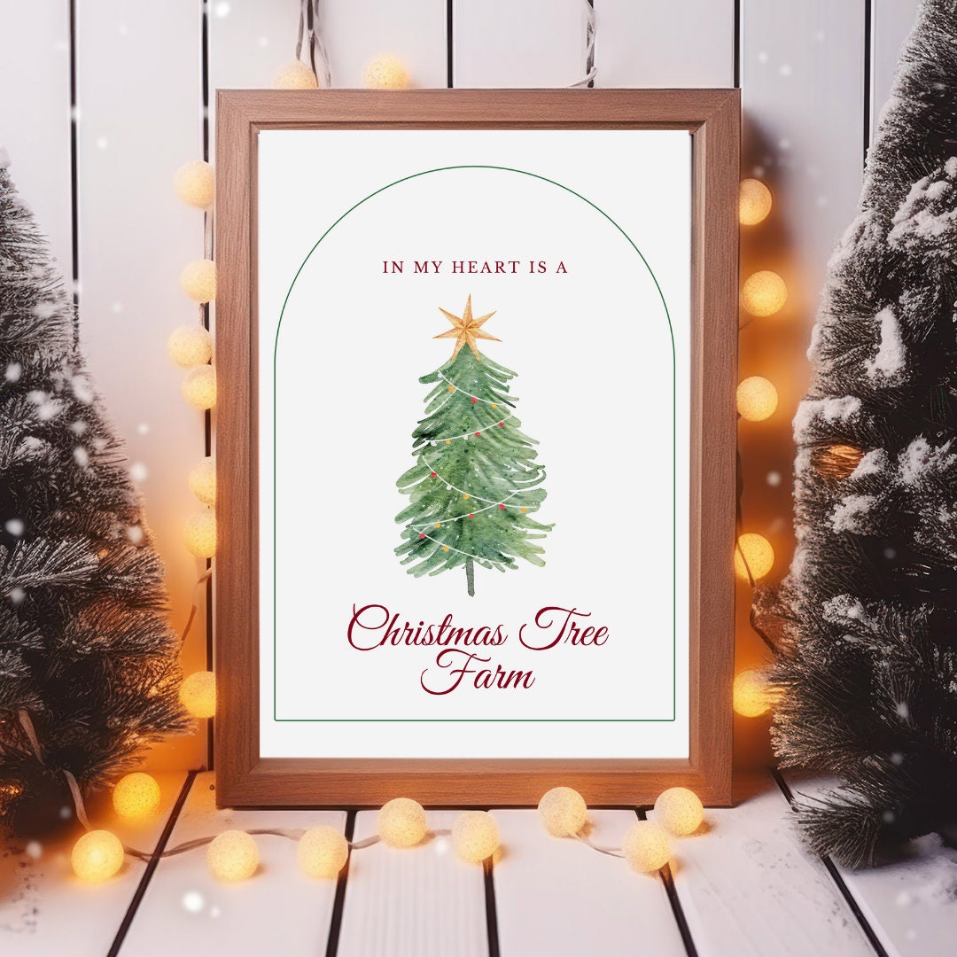 Christmas Tree Farm Lyrics Digital Print Christmas Decor Etsy