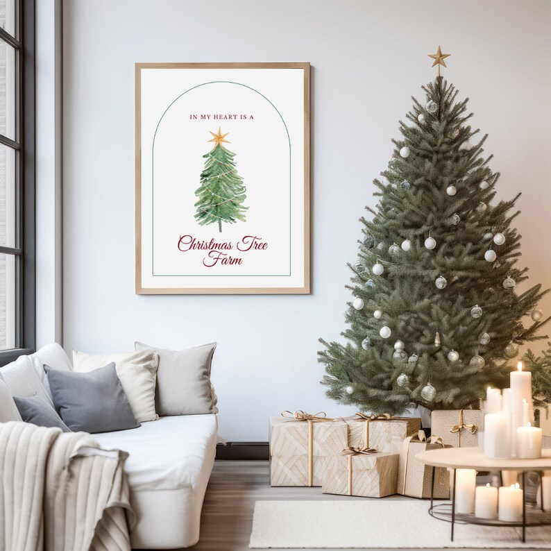 Christmas Tree Farm Lyrics Digital Print Christmas Decor Etsy