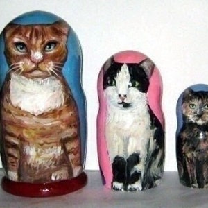 Pet nesting 6 dolls/Custom pet dolls/pet dolls from photo/Personalized pet doll/6-dolls nesting set/nesting dolls of 6/cat doll/dog doll
