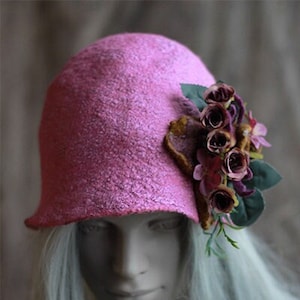 Cloche hat, Felt hat women ,Vintage style hats for women, Retro hat, Victorian hat, Gatsby hat, Miss Fisher hat