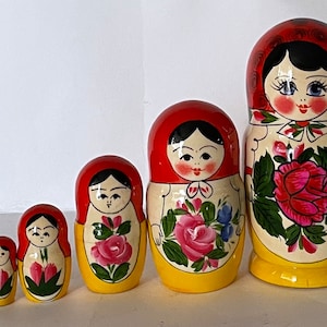 Semyonov 6 pieces nesting doll /Original nesting set/Babushka 6 dolls/Russian nesting doll of 6/Matryoshka of 6