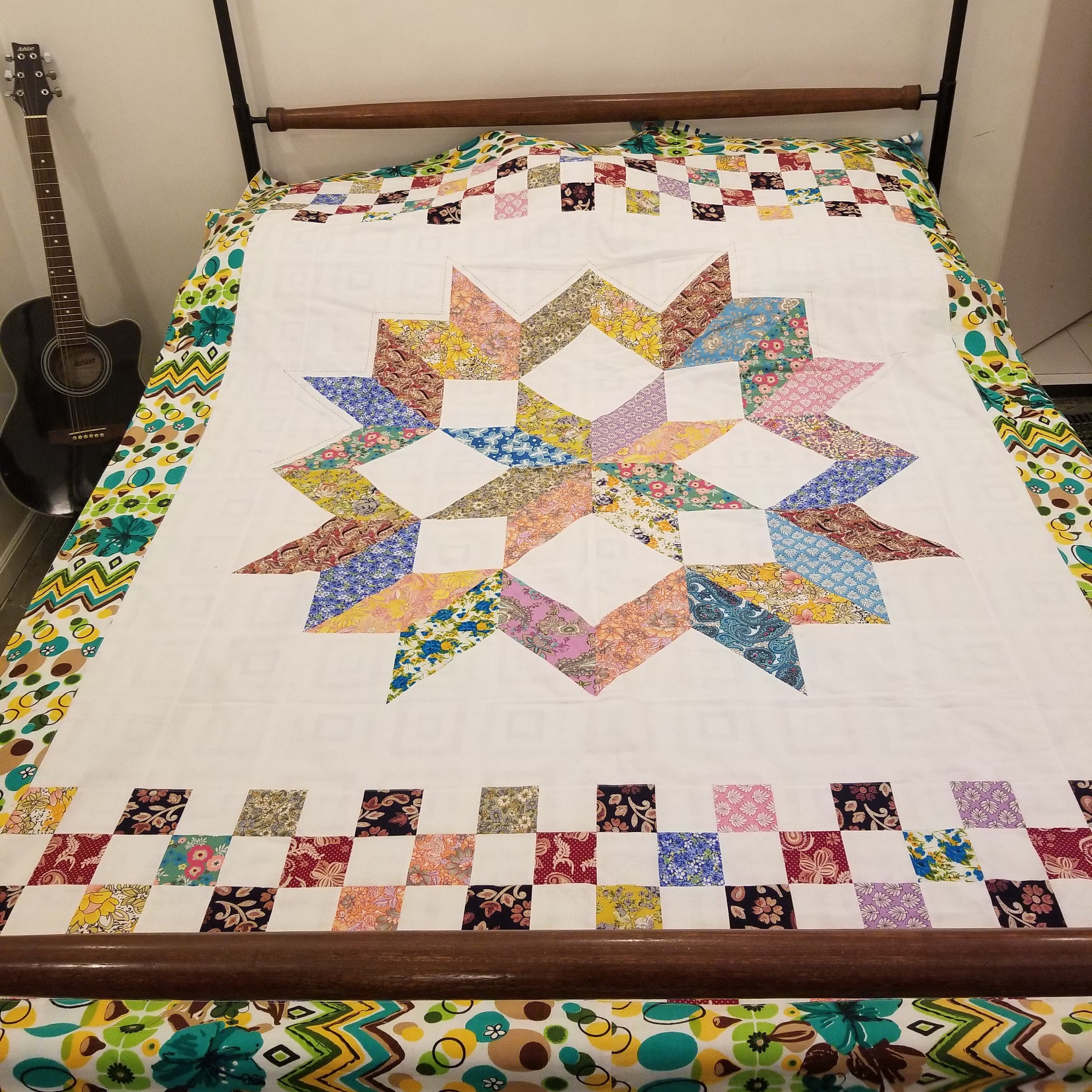 Carpenter's Star Quilt for bedding quilt Etsy