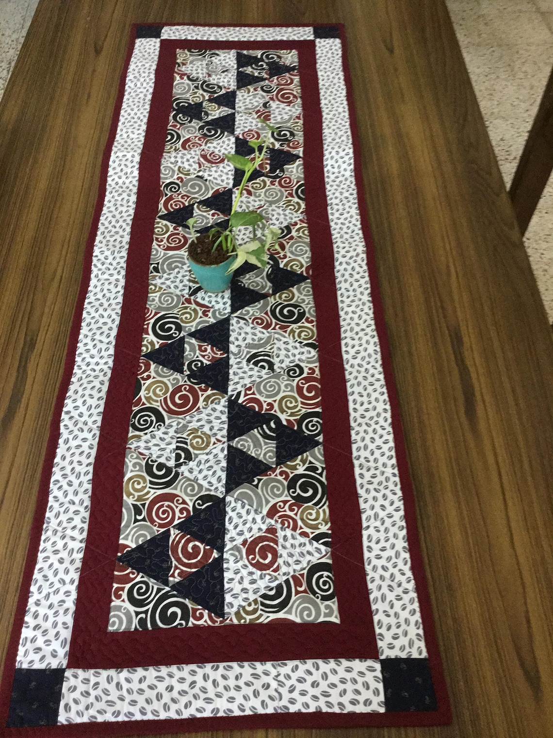 Pretty quilted table runner handmade ethnic designer custom Etsy