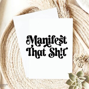 Sticker Manifest That Shit, Sticker pour ordinateur portable, Sticker voiture, étiquette, Aventure, Plein air, Camping, Sticker boussole