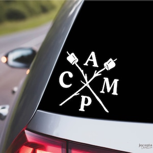 Sticker CAMP, Sticker pour ordinateur portable, Sticker voiture, Étiquette, Aventure, Plein air, Camping, Sticker randonnée