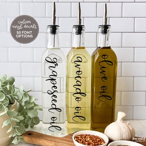 Décalcomanies en vinyle personnalisées pour bouteilles d'huile et de vinaigre, étiquettes de bouteilles, décalcomanie en vinyle personnalisée