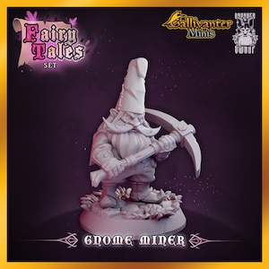 Gnome Miner | Drunken Dwarf: Fairy Tales | 28mm 32mm 35mm 40mm Resin Gaming Figurine