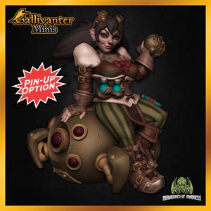 Mizzy, the Dwarf Artificer Female w/ Pin-Up Option | Miniatures of Madness | 28mm 32mm 35mm 40mm Resin NSFW Gaming Figurine