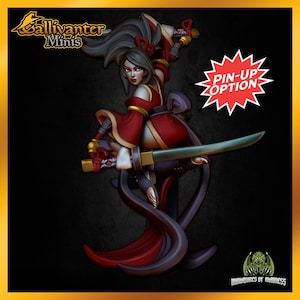 Kimiko, the Kunoichi w/ Pin-Up Option | Miniatures of Madness | 28mm 32mm 35mm 40mm Resin NSFW Gaming Figurine